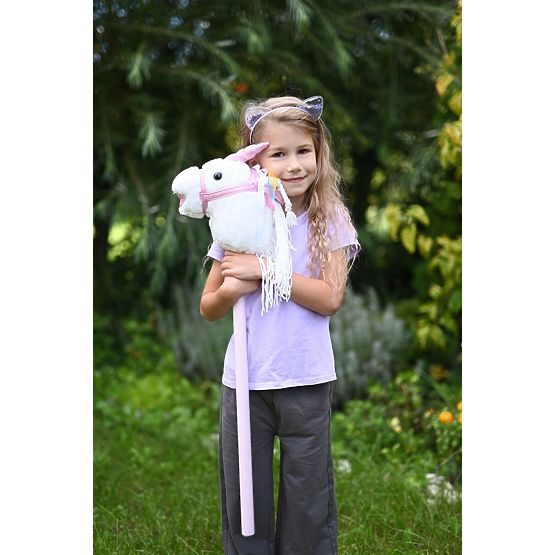 Unicorn on a Stick Bianco Hobby Horse