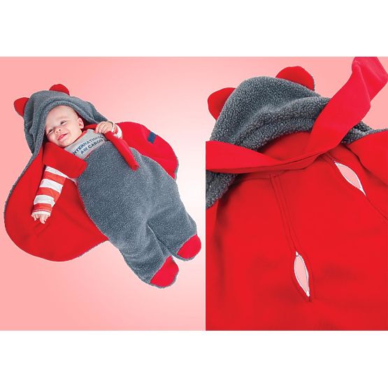 Universal wrap / sleeping bag to stroller a motorcycle seats - red / grey