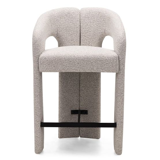 Upholstered Bar Stool Castelo Grey-Beige