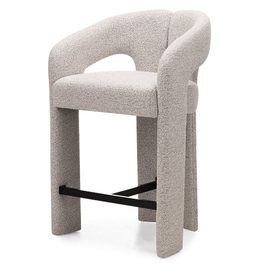 Upholstered Bar Stool Castelo Grey-Beige