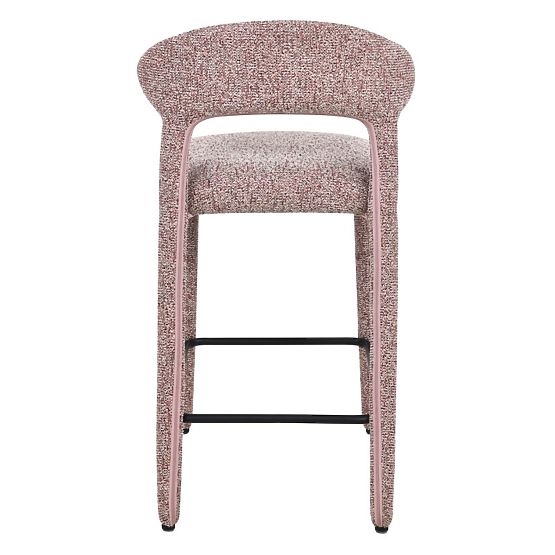 Upholstered Bar Stool Hiroki, Beige-Burgundy Mix