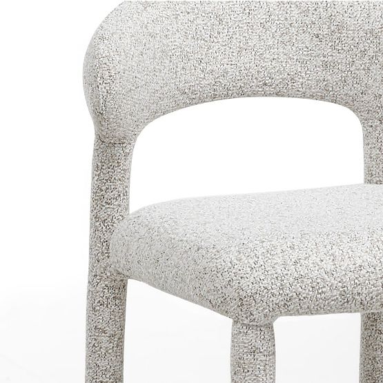Upholstered Bar Stool Hiroki, Beige-Grey Melange