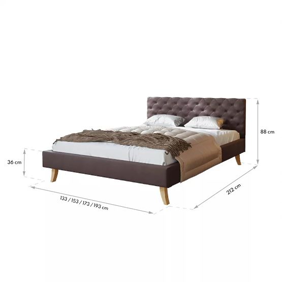 Upholstered Bed Kalifornia 140 x 200 cm - Dark Gray