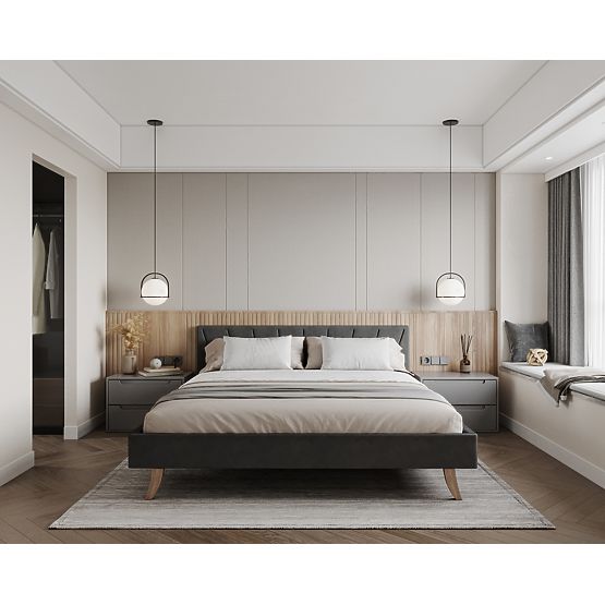 Upholstered bed HEAVEN 120 x 200 cm - Grey