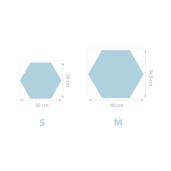 Hexagon upholstered panel - baby blue