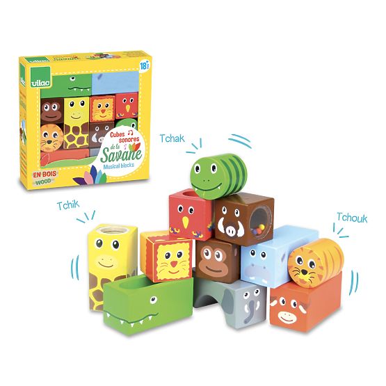 Vilac Savana wooden sound cubes
