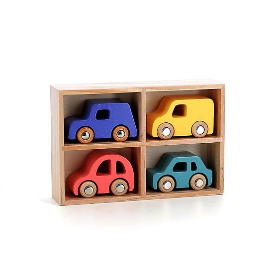 Vilac Set of 4 Wooden Cars City Vilacity
