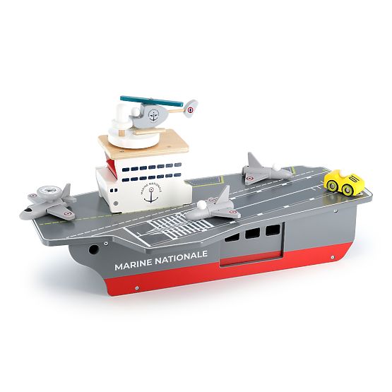Vilac Wooden Aircraft Carrier with Accessories