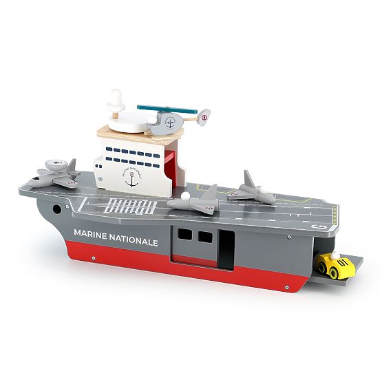 Vilac Wooden Aircraft Carrier with Accessories