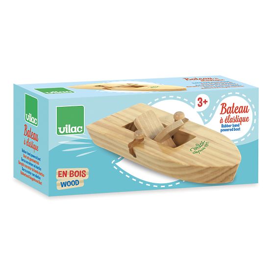 Vilac Wooden Boat with Rubber Band Propulsion