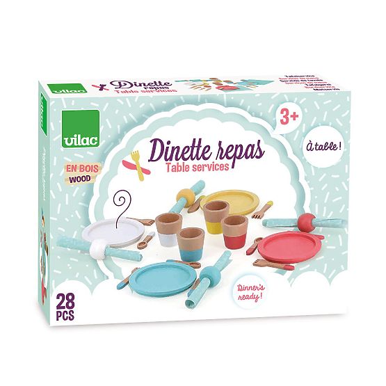 Vilac Wooden Dining Set 28 Pieces