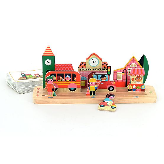 Vilac Wooden Logic Game Build It Right! City