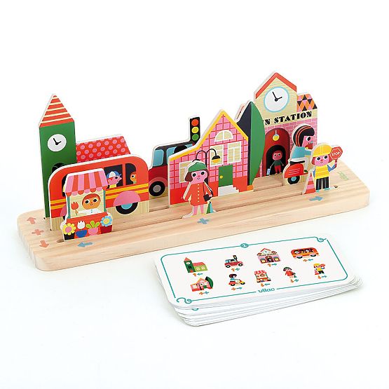 Vilac Wooden Logic Game Build It Right! City