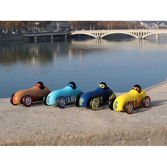 Vilac Wooden Old Sport Compet Car Turquoise