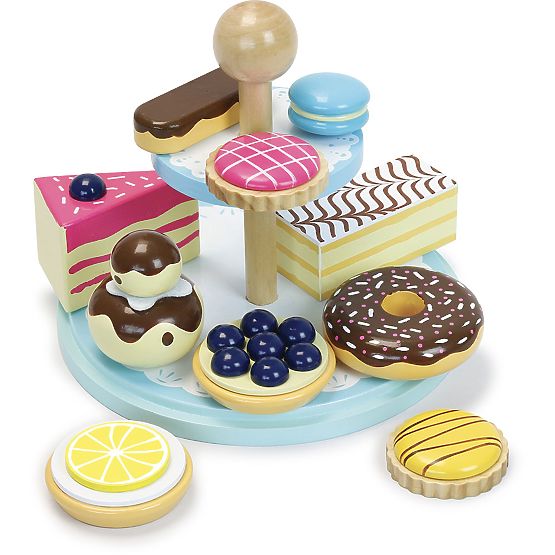Vilac Wooden Tiered Serving Tray with Desserts