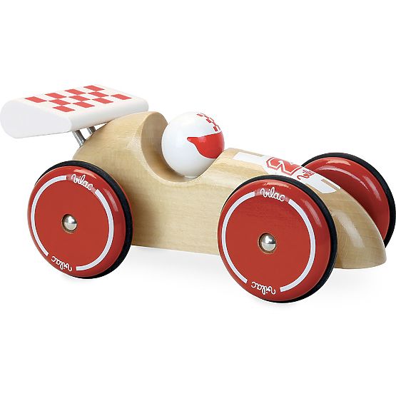 Vilac XL Racing Car Natural with White Wing