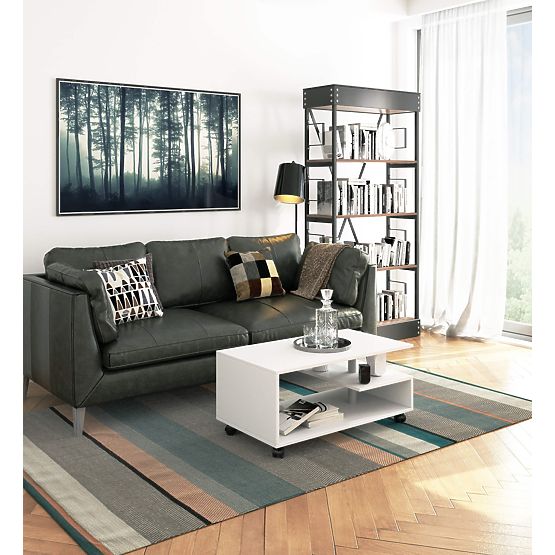 VINI WHITE COFFEE TABLE ON WHEELS