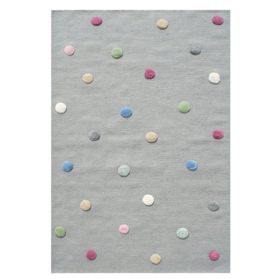 Children's rug with dots - grey