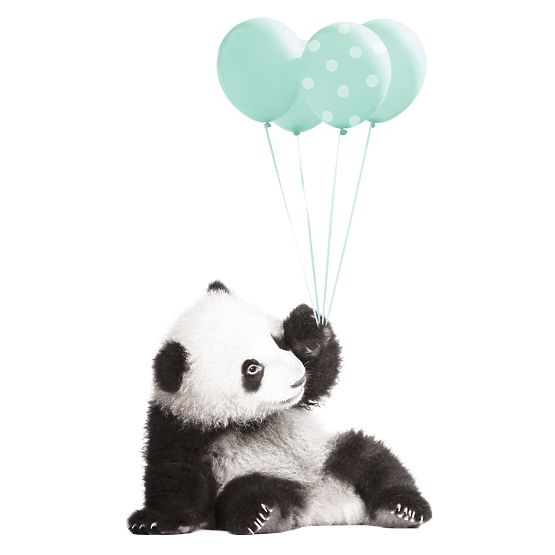Wall decoration DEKORNIK - panda with mint balloons