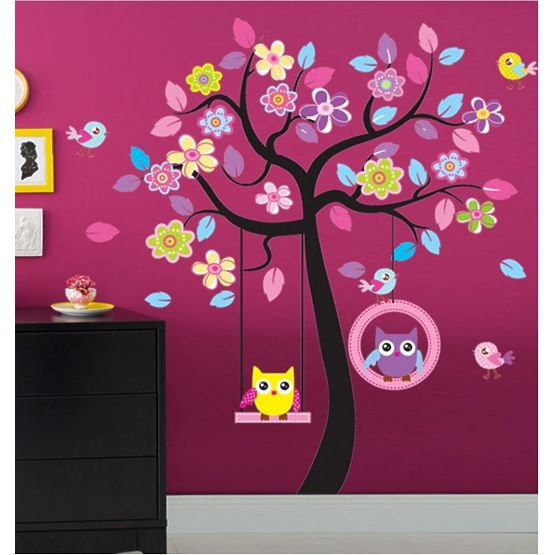Wall Decoration - Owls on Swings