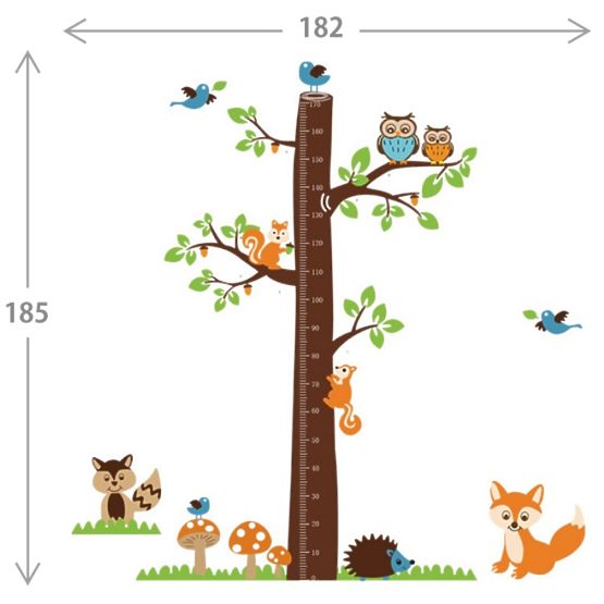 Wall Decoration - Tree with Fox Height Chart