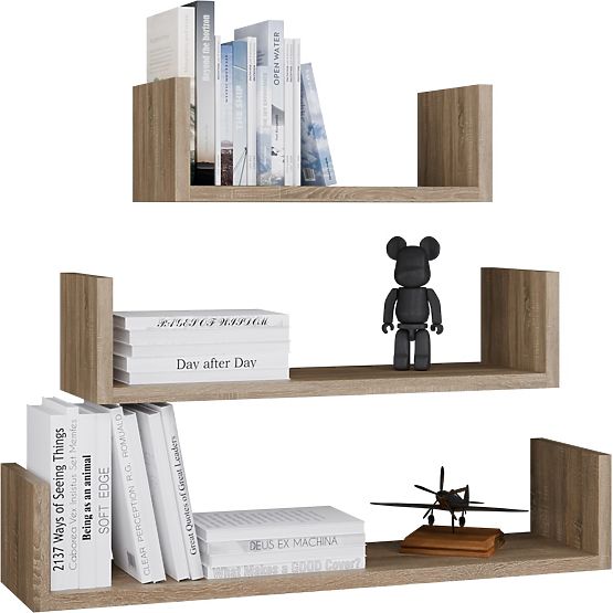 Wall Mounted Shelf MOBI 3P SONOMA OAK