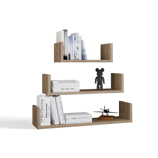 Wall Mounted Shelf MOBI 3P SONOMA OAK