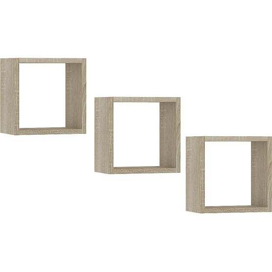 WALL SHELF K 25x25cm SET OF 3pcs OAK SONOMA
