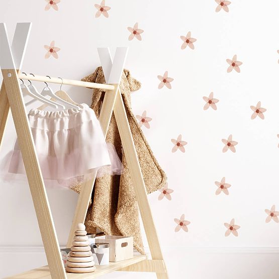 Set of wall stickers - Pink forget-me-nots 23 pcs