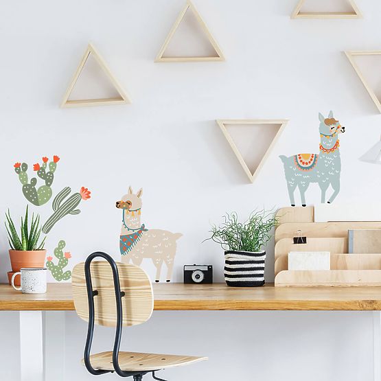 Set of wall stickers - Llamas 14 pcs