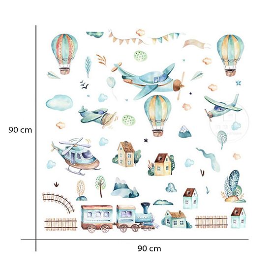 Wall stickers - Airplanes and balloons