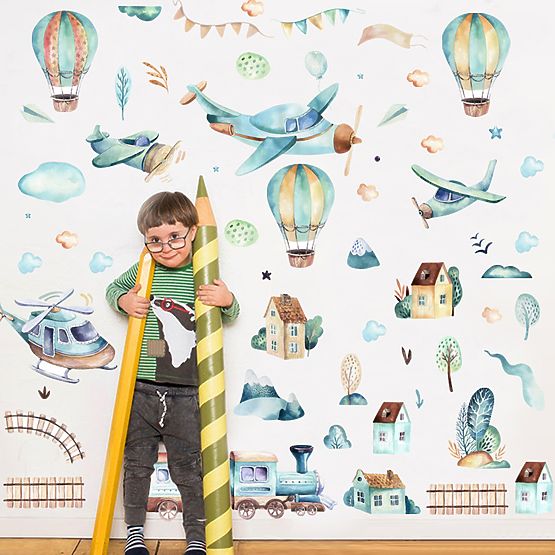 Wall stickers - Airplanes and balloons
