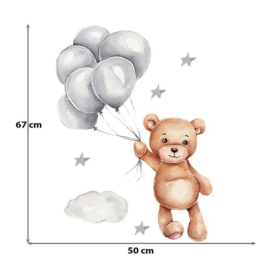 Wall Stickers - Teddy Bear with Balloons