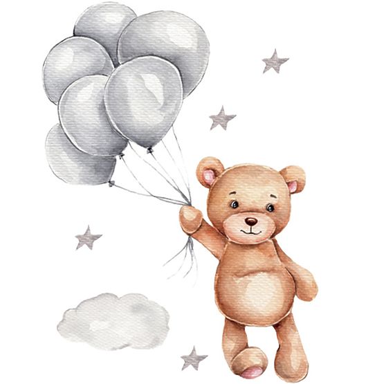 Wall Stickers - Teddy Bear with Balloons
