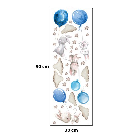 Wall stickers - Rabbit with balloons