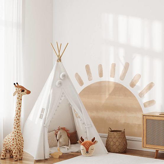 Sun wall sticker - beige