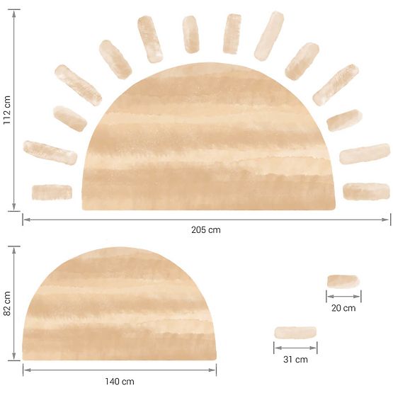 Sun wall sticker - beige