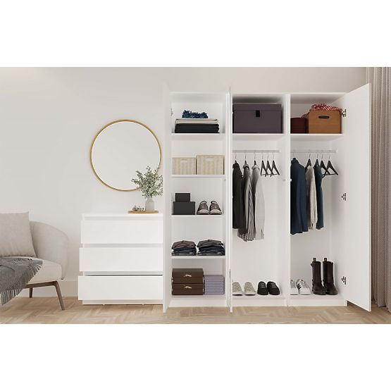 Wardrobe Malwa SD-50 with Mirror WHITE