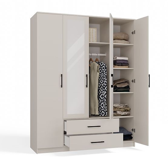 Wardrobe Romana 160 X 205 MIRROR CASHMERE BEIGE
