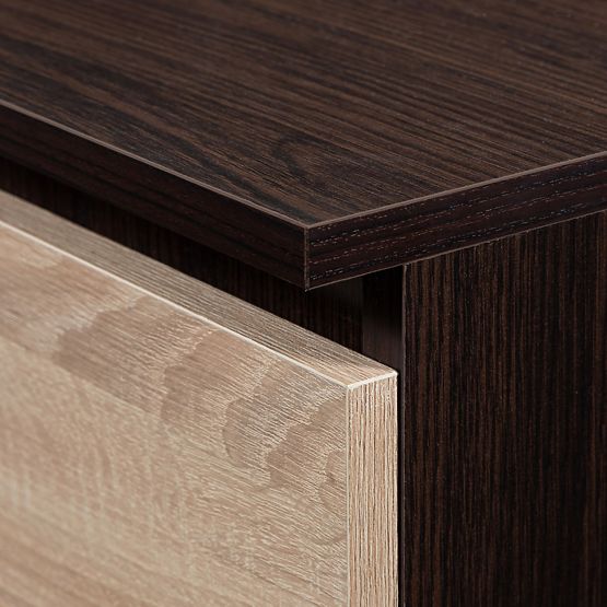 WARDROBE S 90 cm 2 DOORS 2 DRAWERS 2 MIRRORS PK WENGE / SONOMA