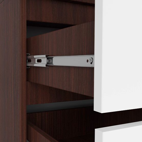WARDROBE S 90 cm 2 DOORS 2 DRAWERS 2 MIRRORS PK WENGE / WHITE