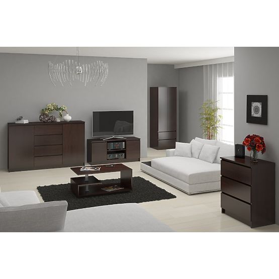 WARDROBE S 90 cm 2 DOORS 2 DRAWERS PK WENGE