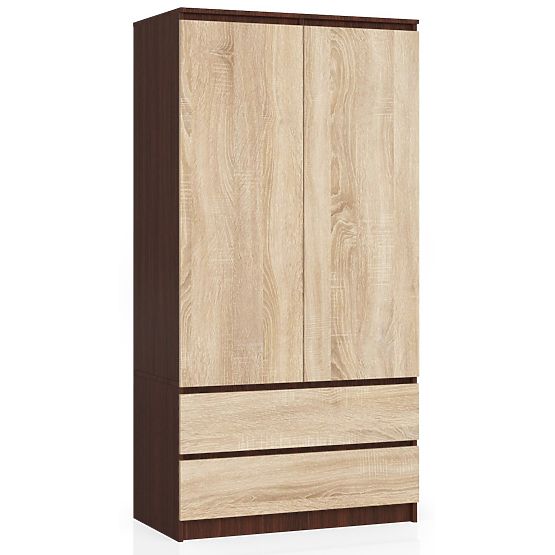 WARDROBE S 90 cm 2 DOORS 2 DRAWERS PK WENGE / SONOMA