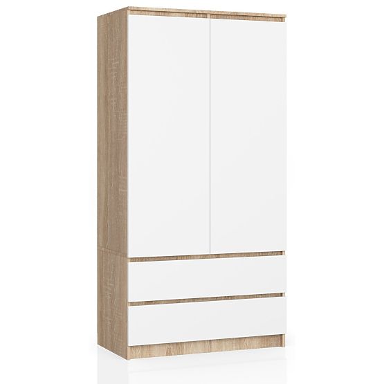 WARDROBE S90 2D 2DR CLP PK SONOMA / WHITE