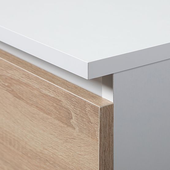 WARDROBE S90 2D 2SZ CLP PK WHITE / SONOMA