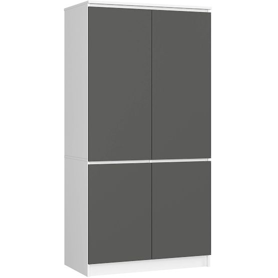 WARDROBE S90 4D CLP WHITE / GRAPHITE GRAY
