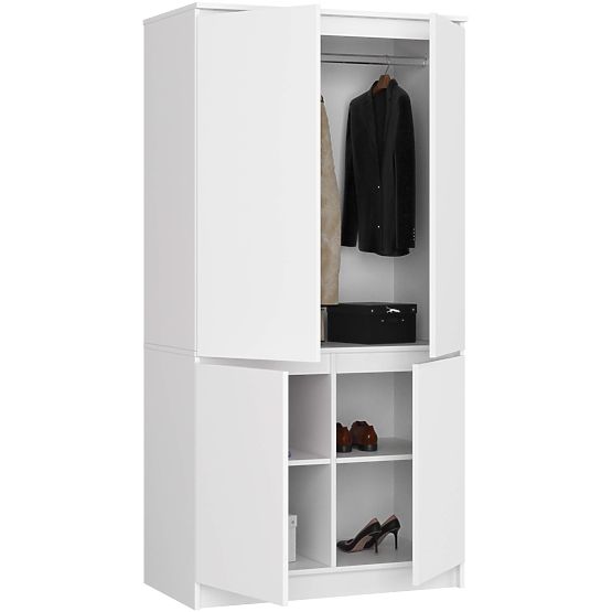WARDROBE S90 4D CLP WHITE