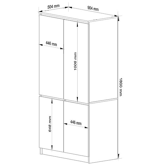 WARDROBE S90 4D CLP WHITE
