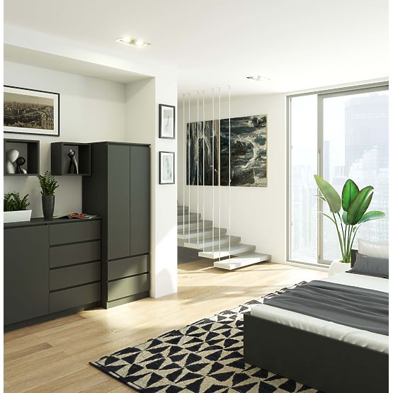 WARDROBE STAR S60 2D 2DR PK GRAPHITE GRAY