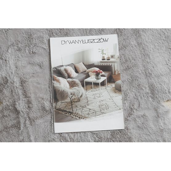 Washable Rug SHAPE 3106 Flower Shaggy - Grey Plush, Non-slip